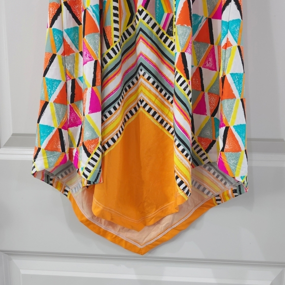 TRINA TURK Multicolor Geometric Pattern Sleeveless Dress, Beach Cover Up, Size S - Picture 5 of 16